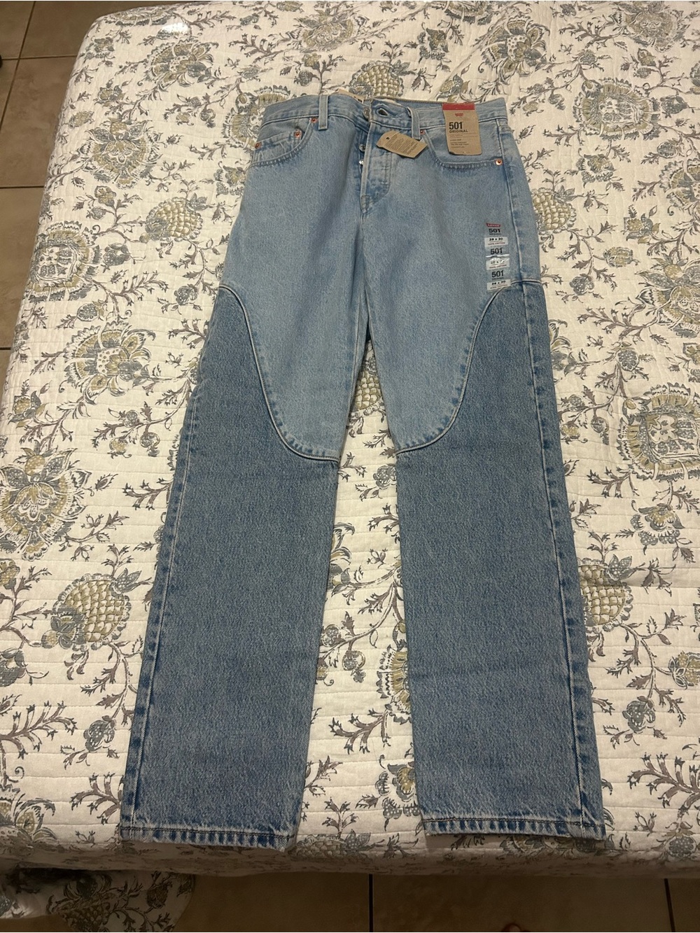 Levi's 501 Original Two-Tone Light Blue High Rise Jeans